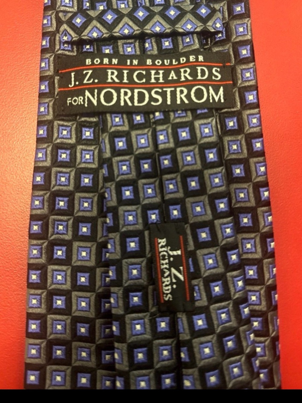 Men's Blue Geometric Silk Tie